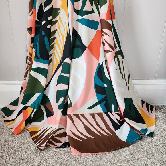 Farm Rio Look Hutch Kiera Tropical Print Wrap Maxi Dress XS - Picture 16 of 16